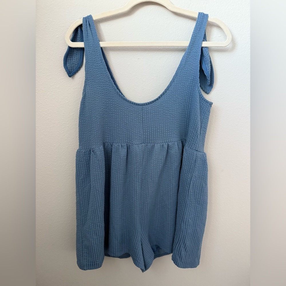 Urban Outfitters Blue Textured Romper Size M - Picture 6 of 7